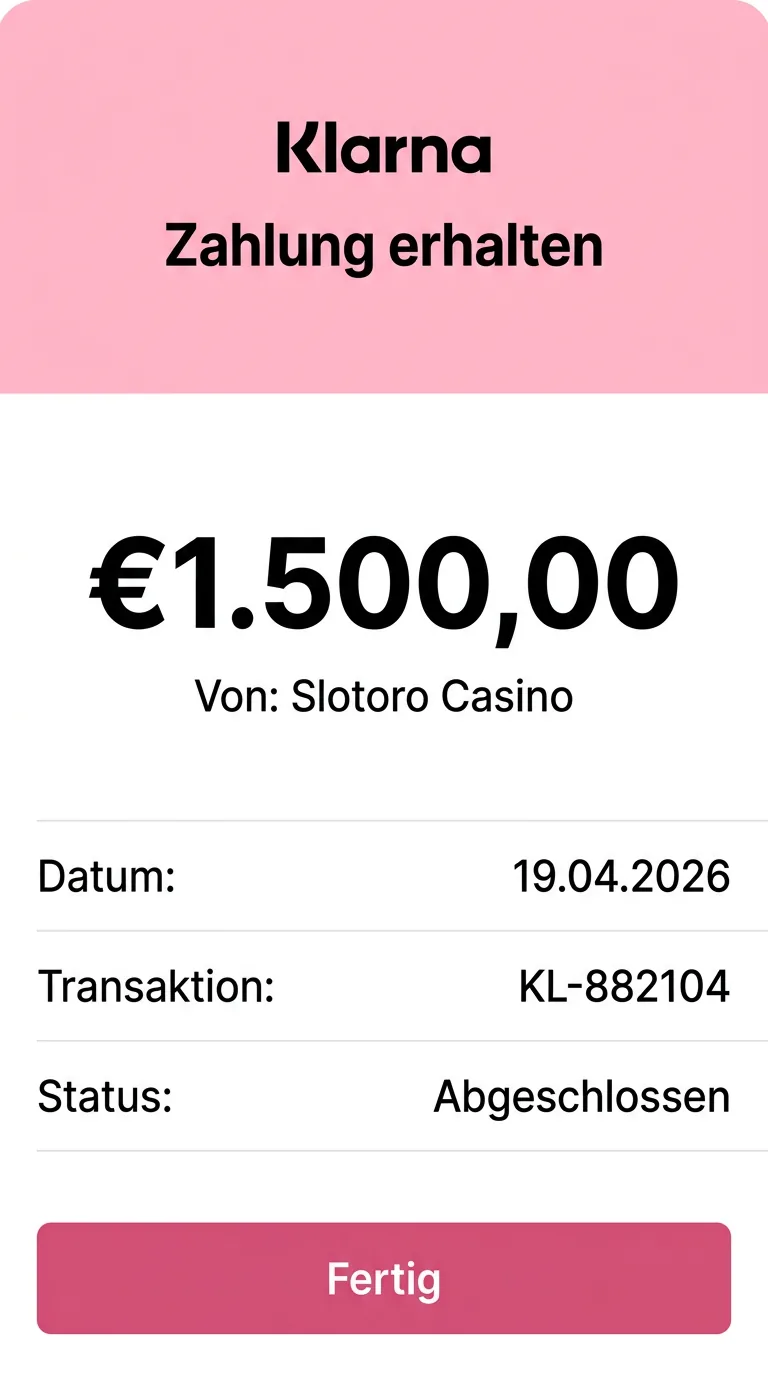 Klarna payment received EUR 1,500