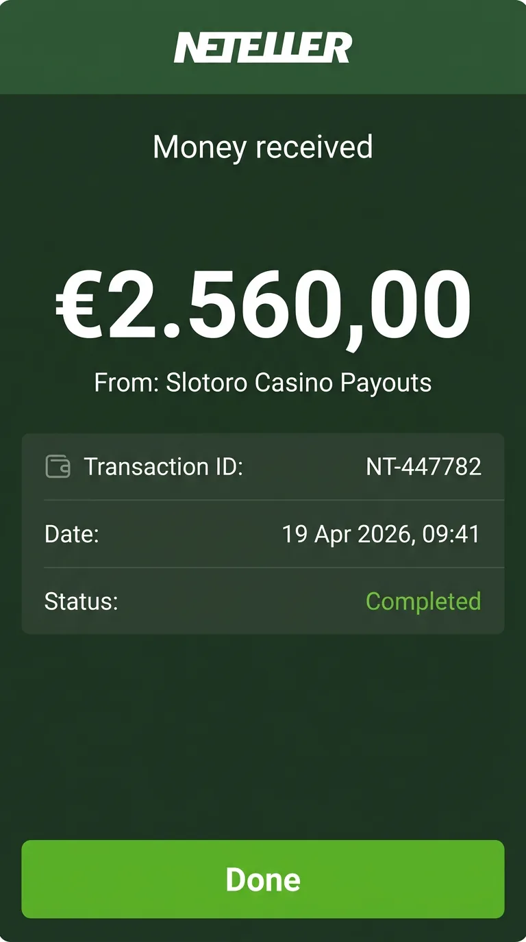 Neteller money received EUR 2,560
