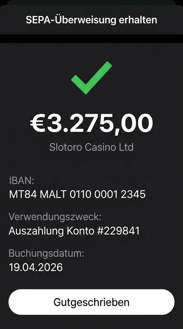 SEPA bank transfer received EUR 3,275