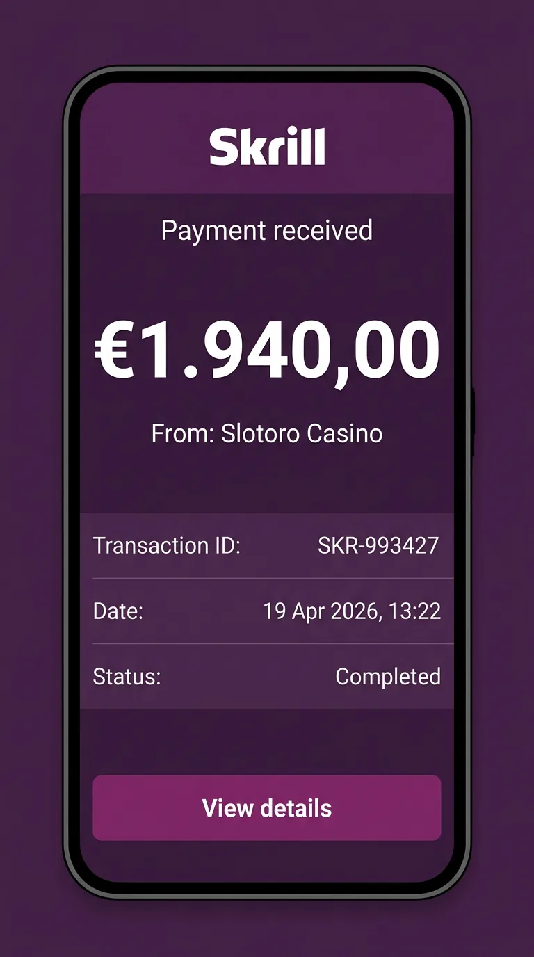 Skrill ewallet payment received EUR 1,940