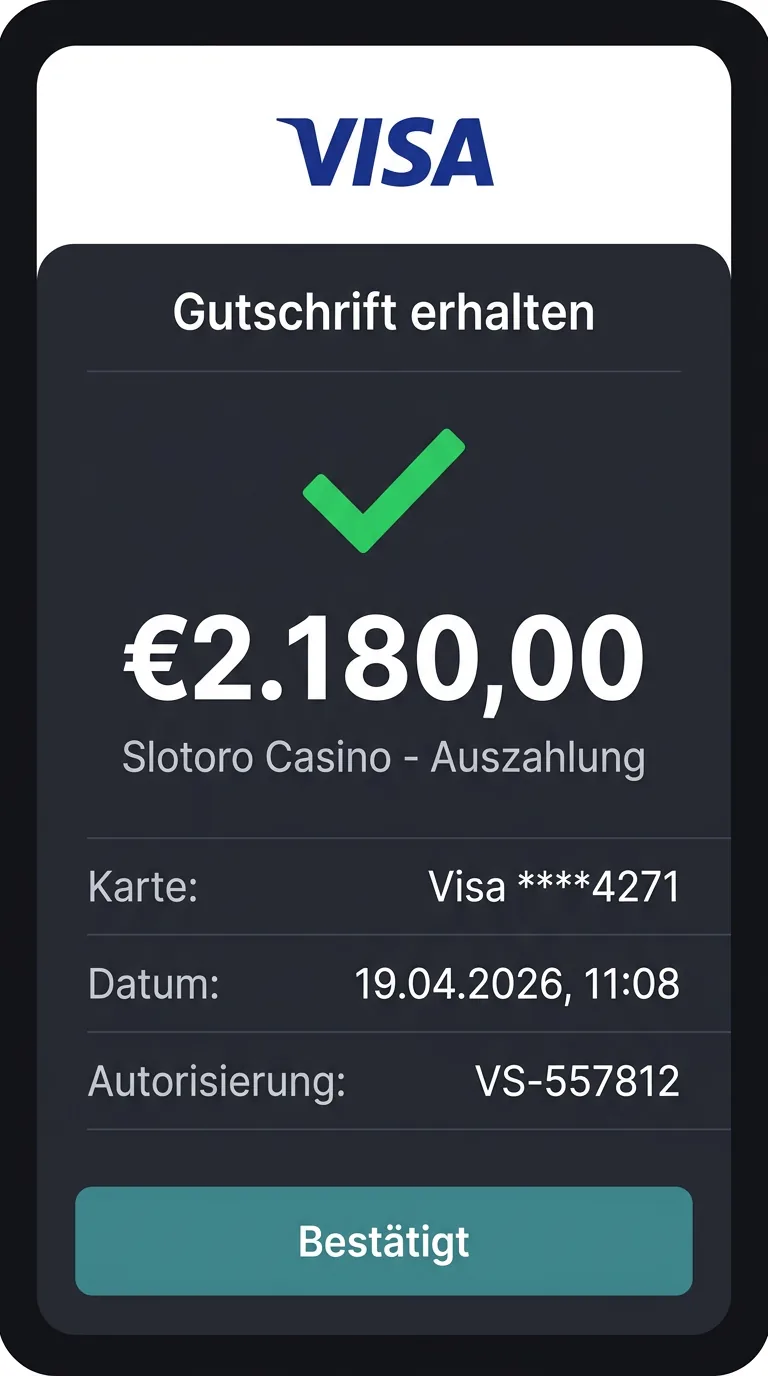 Visa card credit notification EUR 2,180